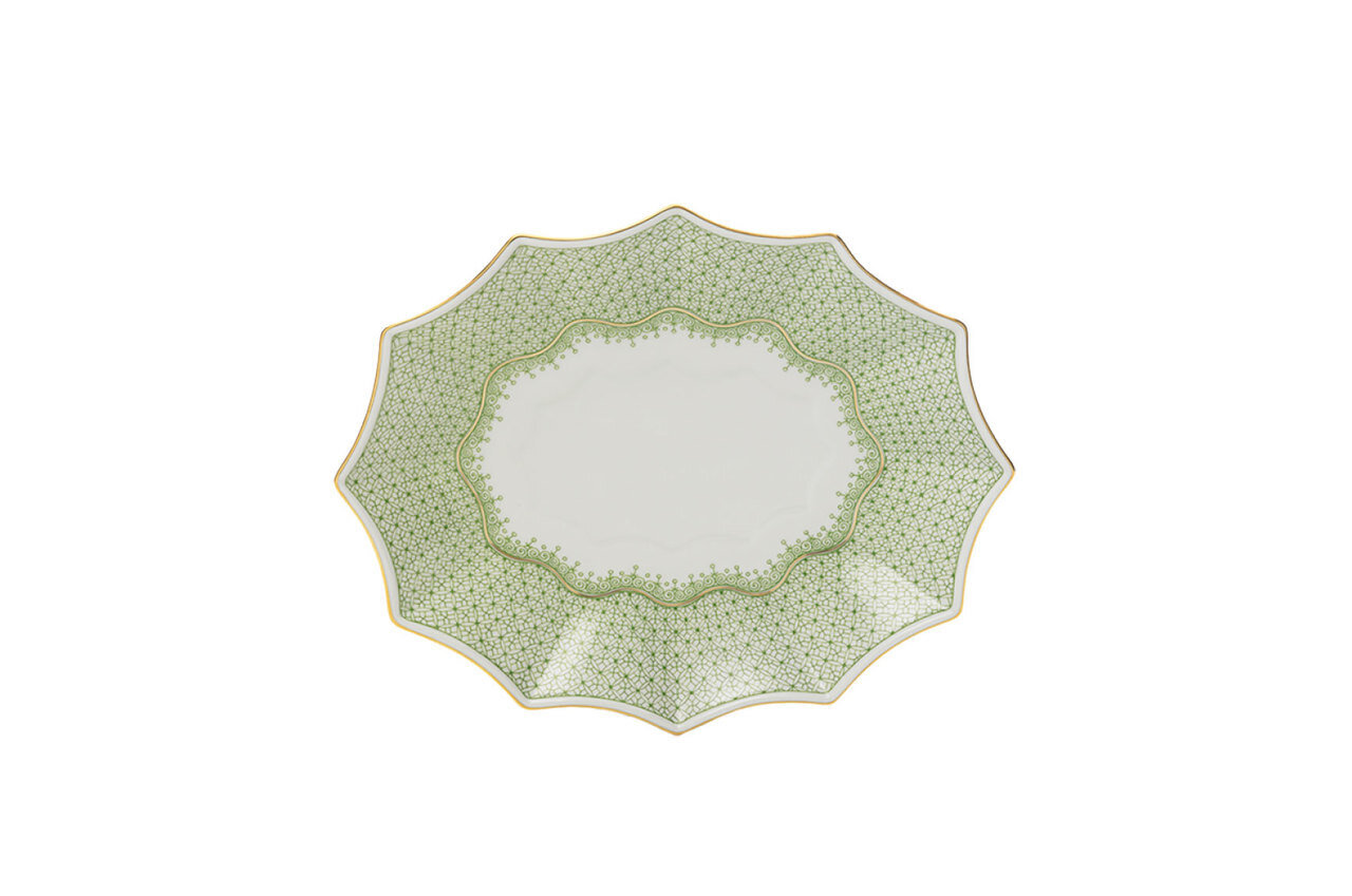 Mottahedeh Apple Lace Med Fluted Tray S1377