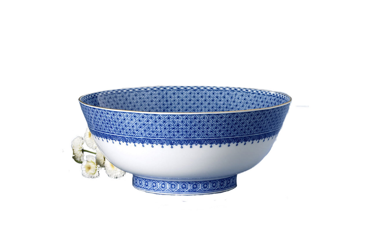 Mottahedeh Blue Lace Salad Bowl S1661, MPN: S1661,