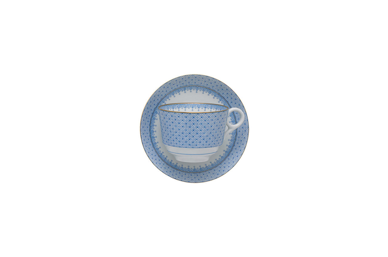 Mottahedeh Cornflower Lace Tea Cup & Saucer S1454