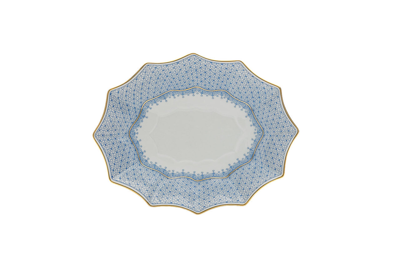 Mottahedeh Cornflower Lace Medium Fluted Tray S1477