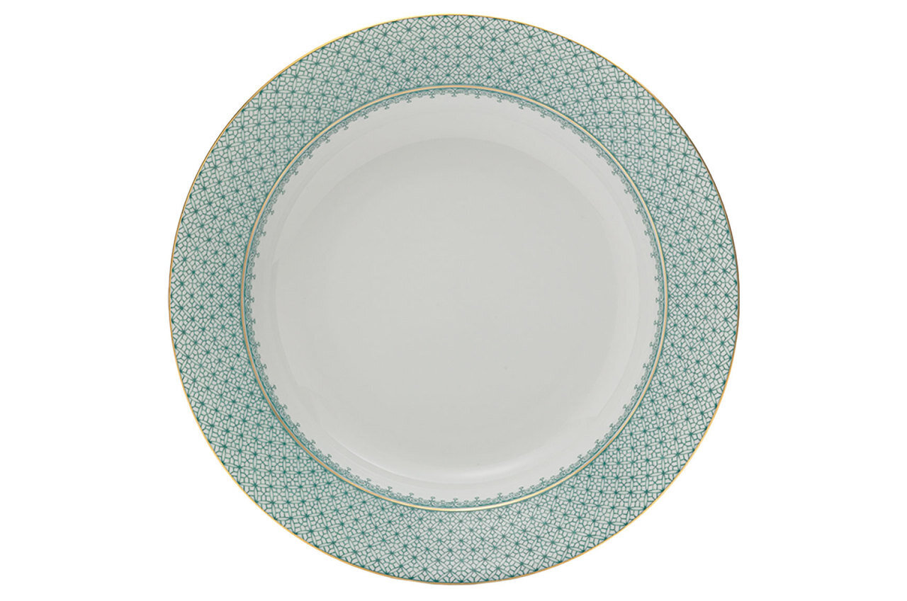Mottahedeh Green Lace Rim Soup S1556, MPN: S1556,