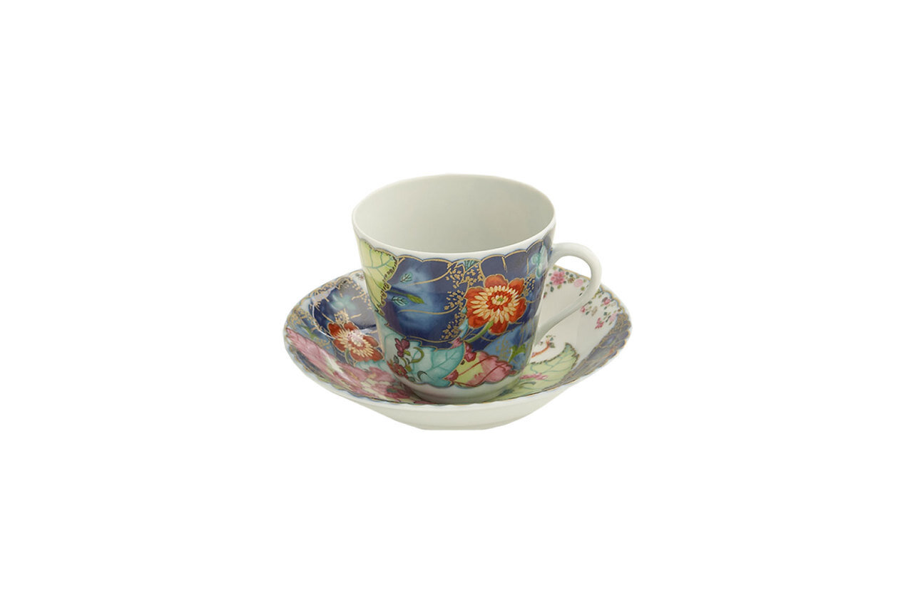 Mottahedeh Tobacco Leaf Tea Cup and Saucer Y2339
