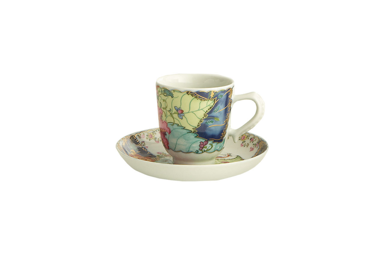 Mottahedeh Tobacco Leaf Demitasse Cup&amp; Saucer Y2351, MPN: Y2351,