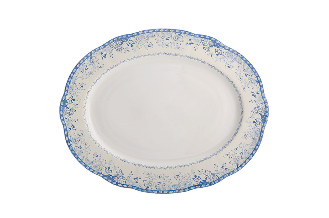 Mottahedeh Virginia Blue Oval Platter CW3609, MPN: CW3609,