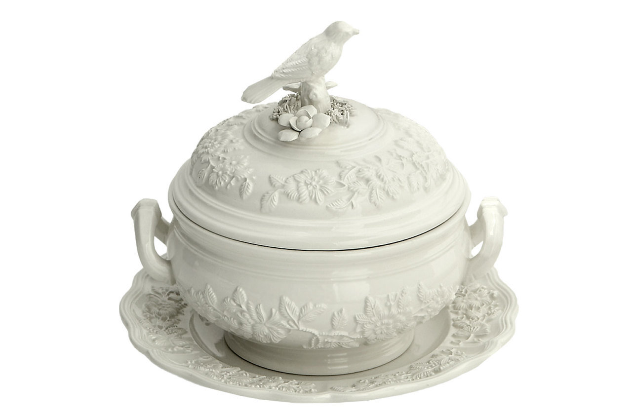 Mottahedeh Small Bird Tureen &amp; Stand F6684, MPN: F6684,