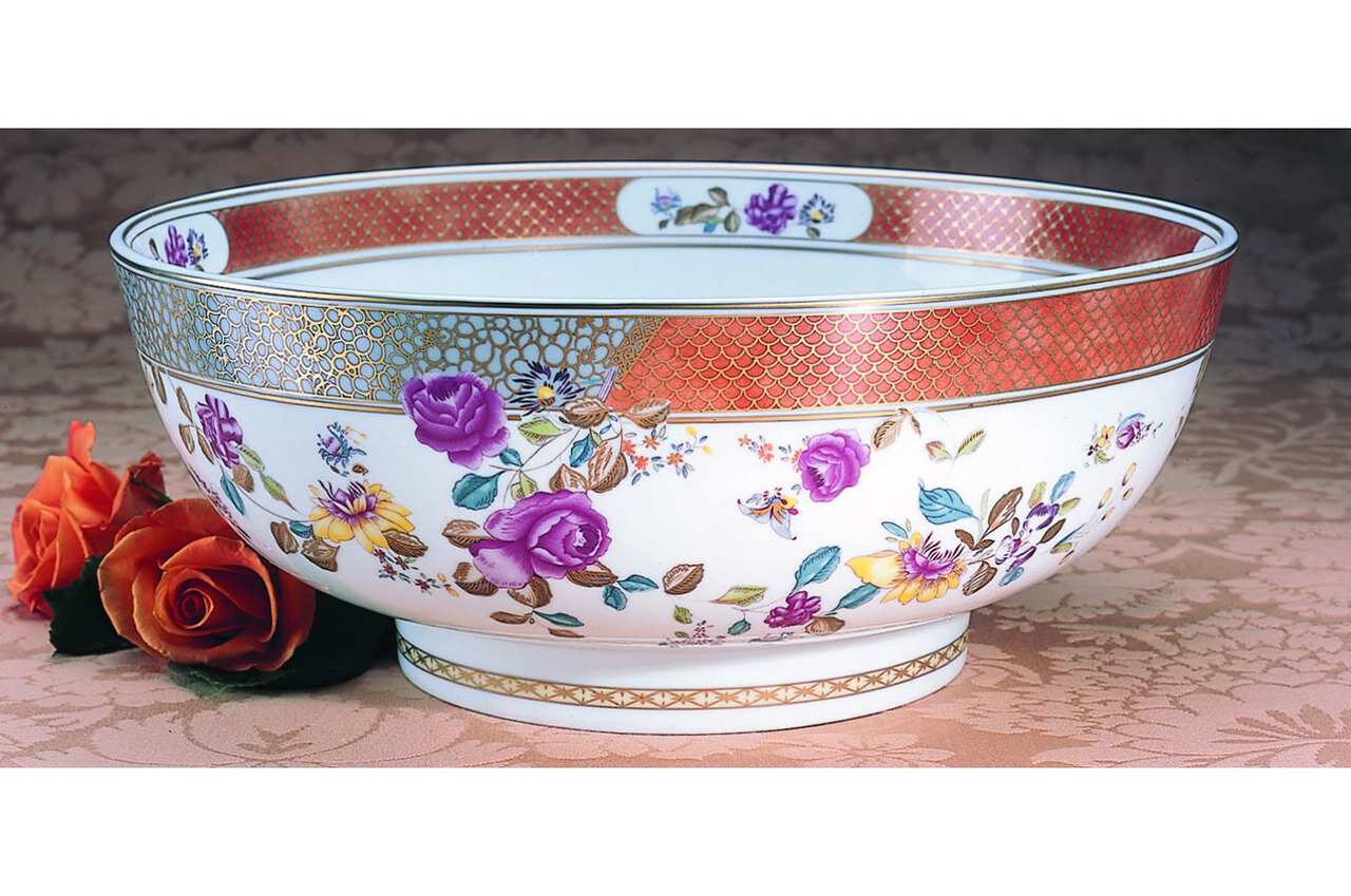 Mottahedeh Famille Rose Round Punch Bowl S1724, MPN: S1724,