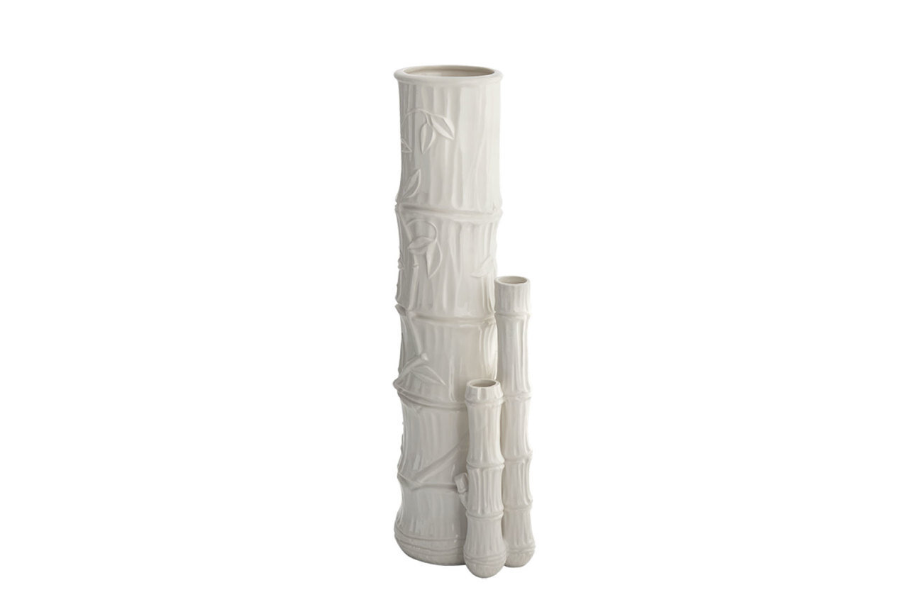 Mottahedeh Bamboo Vase Creamware Triple S4087