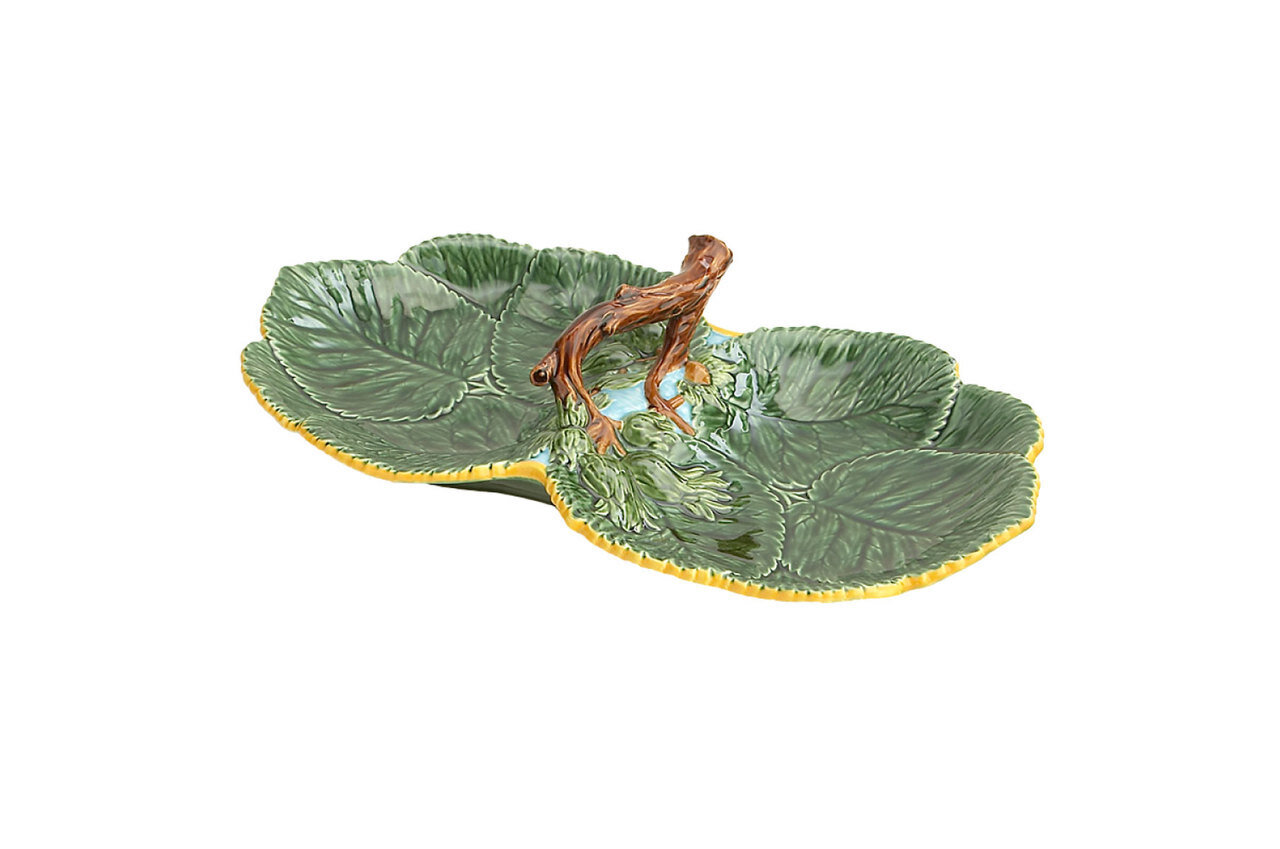 Mottahedeh Leaf Plate with Nuts Double S4136