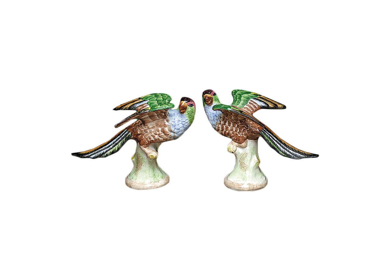 Mottahedeh Parakeets Pair Figurine S5259
