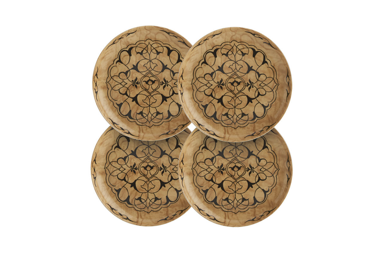 Mottahedeh Curly Pine Canape Plates Set of 4 S8002S, MPN: S8002S,