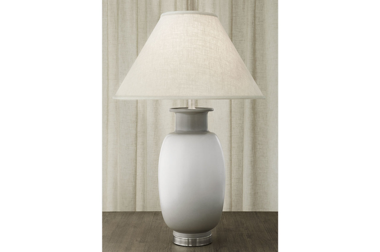 Mottahedeh Sung Vase Lamp White &amp; Gray R1504WGL