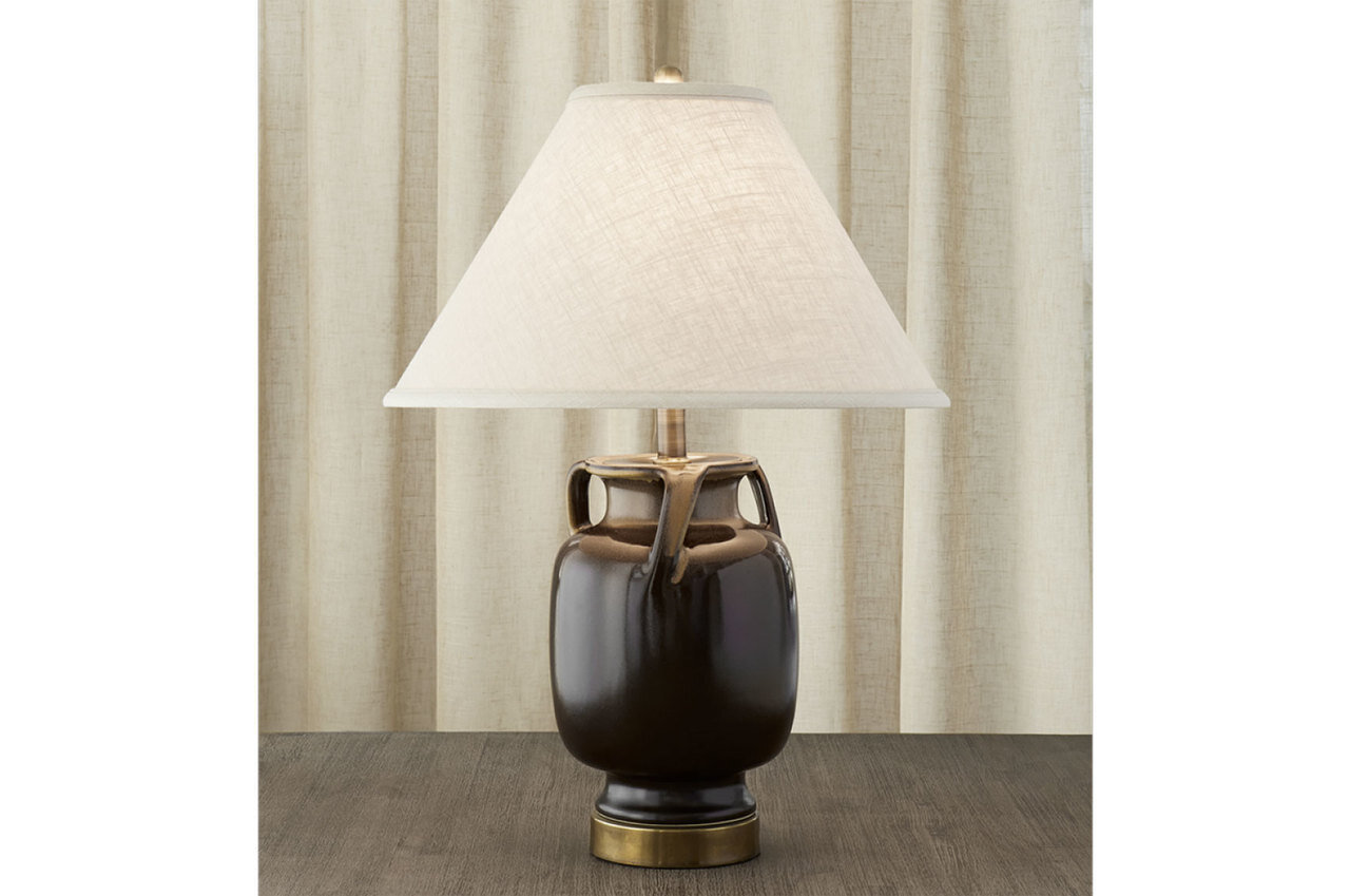 Mottahedeh Orion Barrel Jar Lamp Gold &amp; Brown R1505YBL, MPN: R1505YBL,