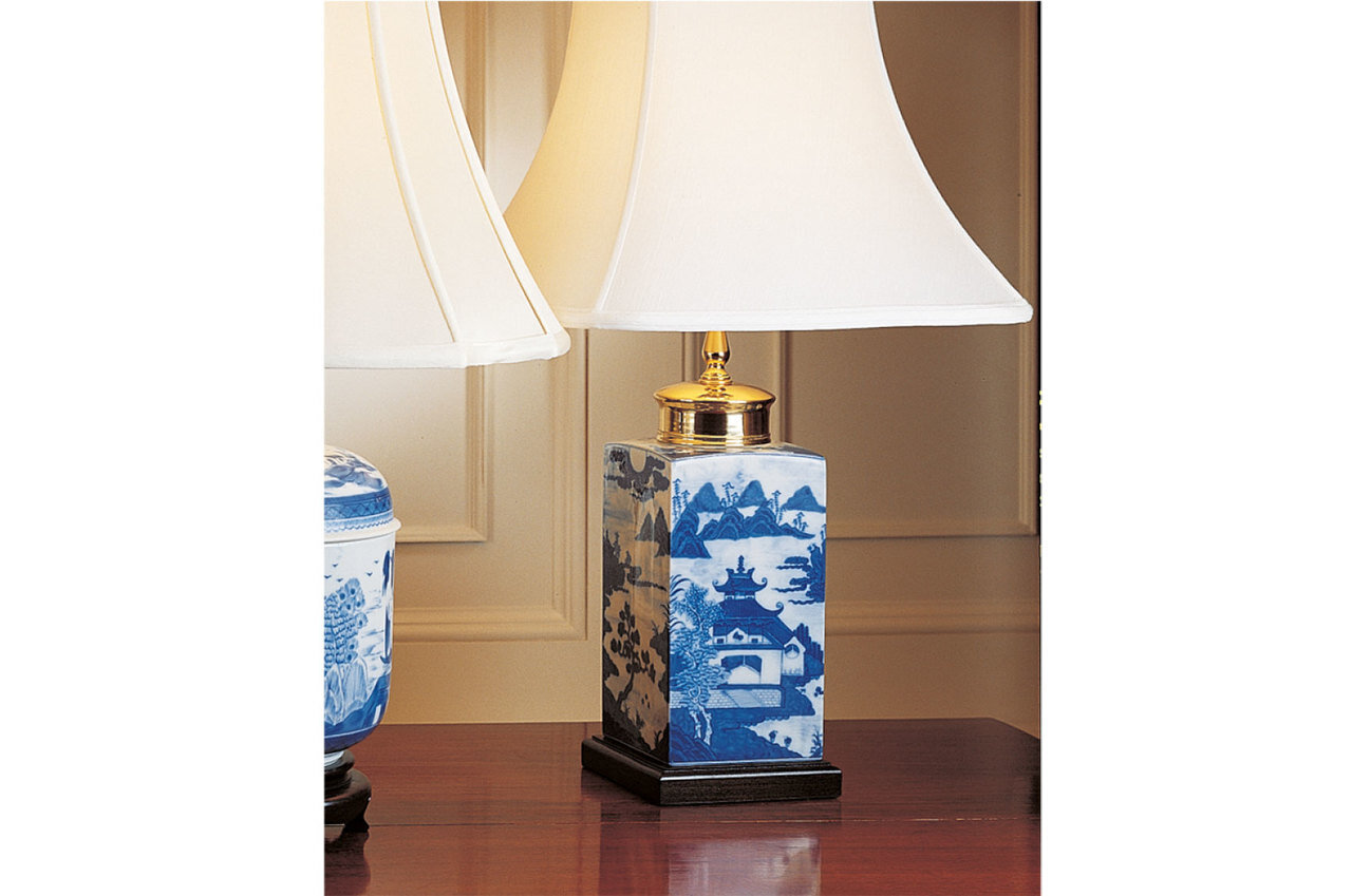 Mottahedeh Blue Canton Tea Jar Small Lamp S192L, MPN: S192L,