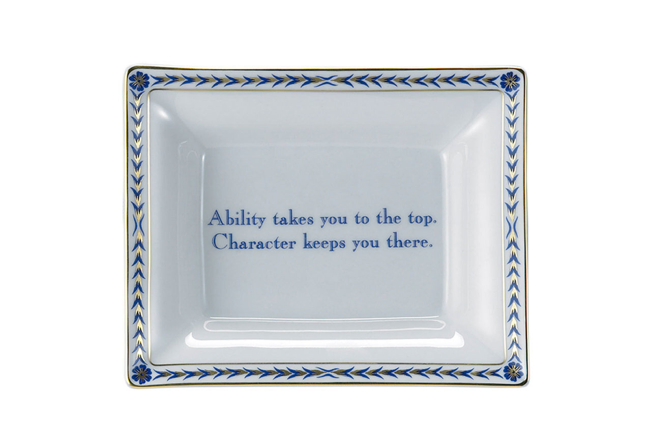 Mottahedeh Ring Tray Rect. Ability....Blue & Gold S627B