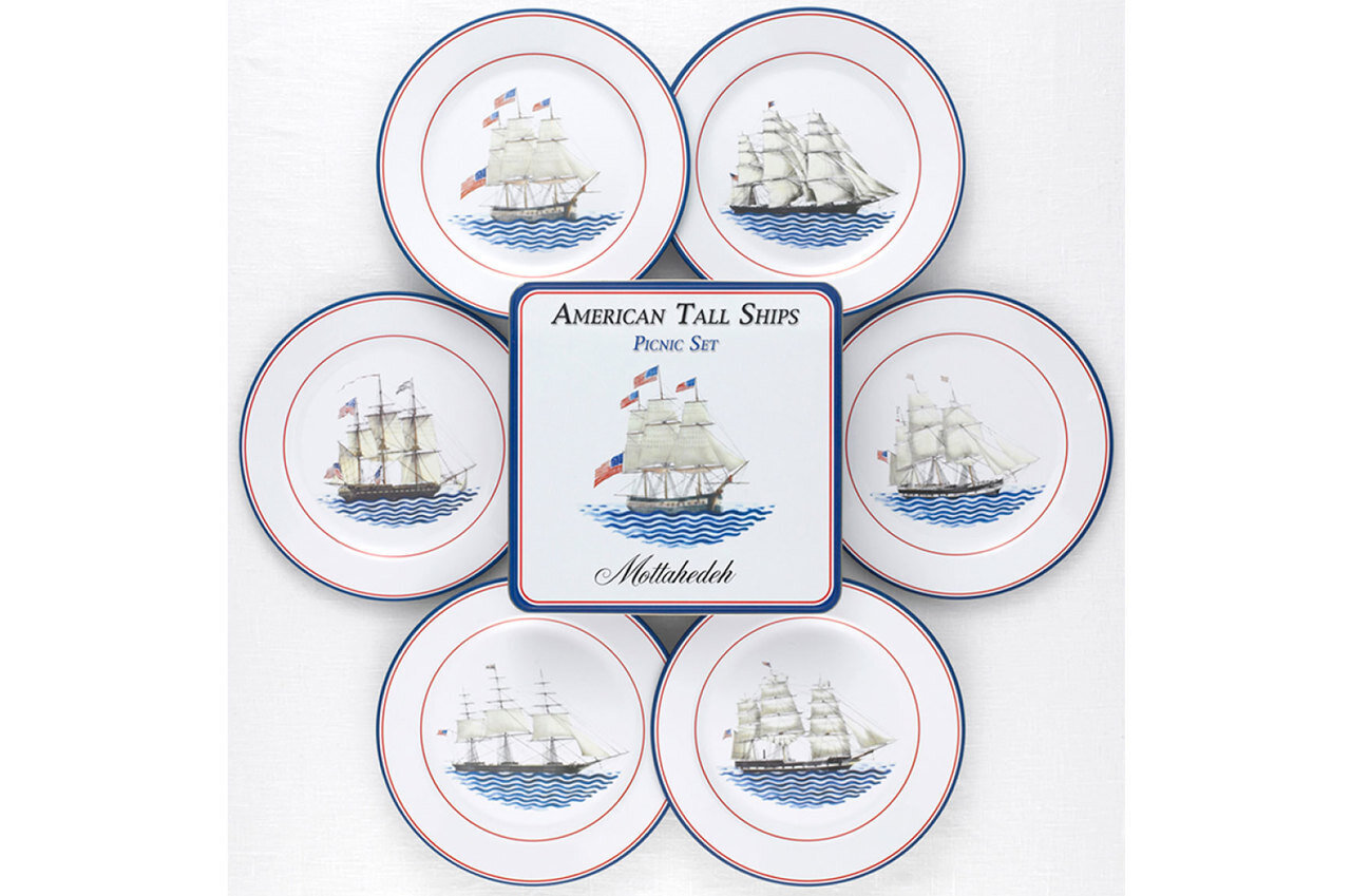 Mottahedeh American Ships Picnic Set of 4 T1981