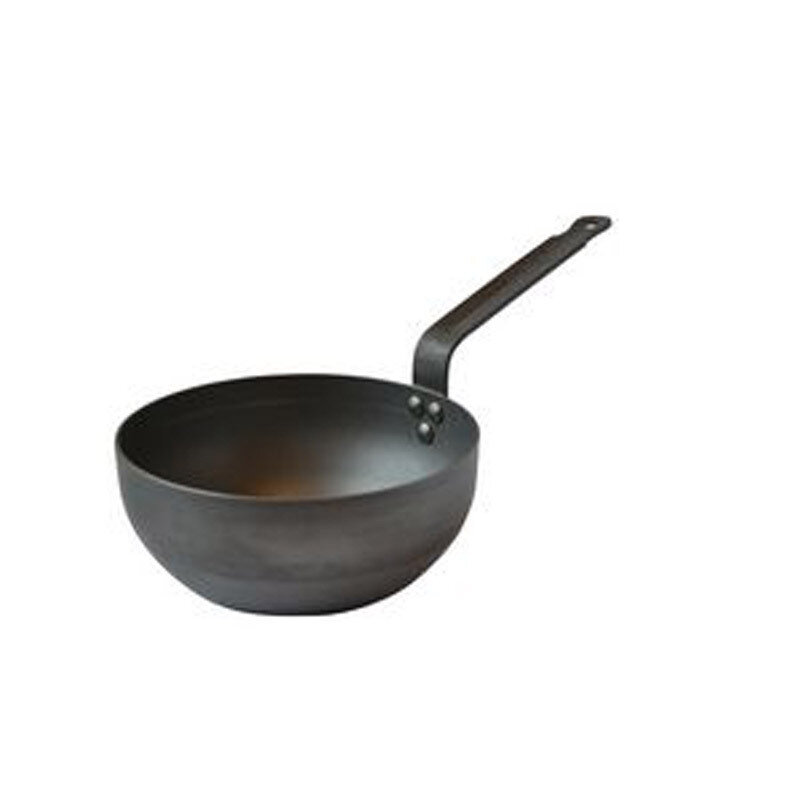 Mauviel M&#39;Steel Splayed Curved Black Steel 9.5 Inch 24 cm