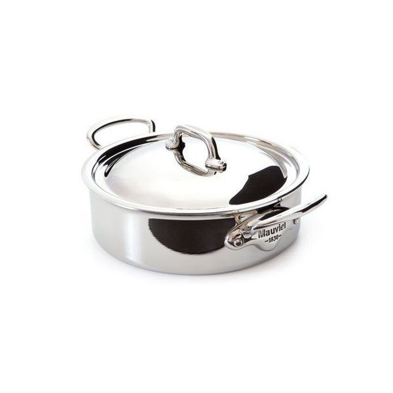 Mauviel M'Cook Rondeau 24cm 9.5 Inch 3.4 Qt. with Stainless Steel Lid
