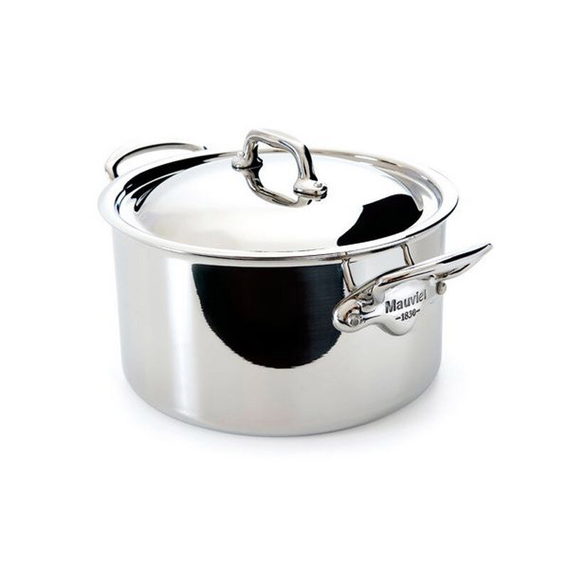 Mauviel M'Cook Stewpan 20cm 8 Inch 3.6 Qt. with Stainless Steel Lid