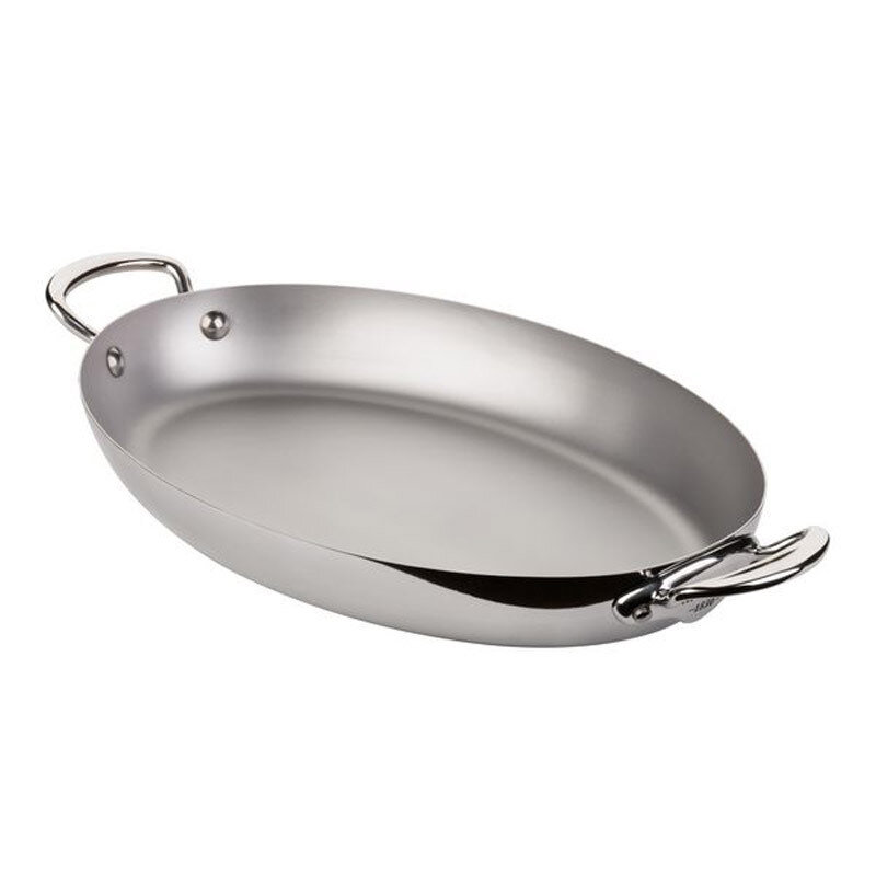 Mauviel M'Cook Ferretic SS Oval Pan with Handles 35cm 13.7 Inch