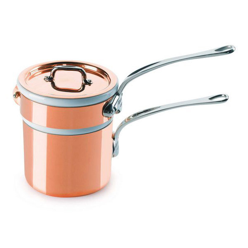 Mauviel M150S Bain Marie with Procelaine Insert 12cm 4.8 Inch .9 Qt.