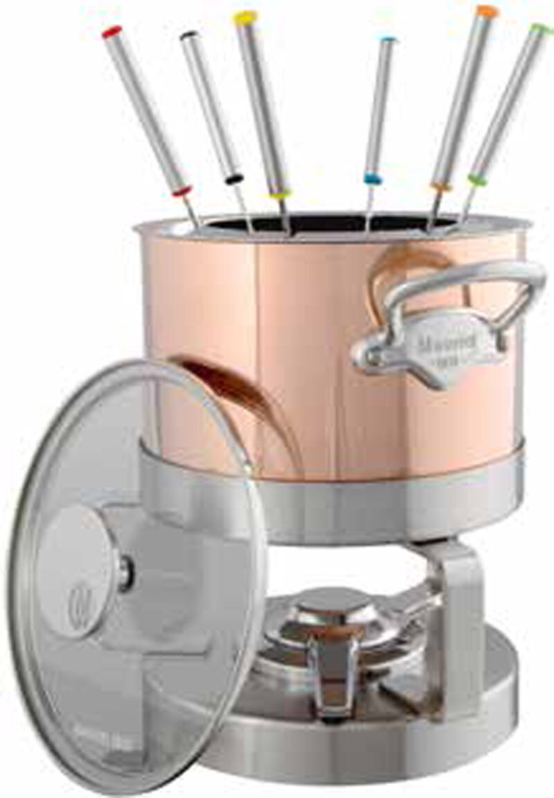 Mauviel M150S Fondue Set 18cm 7 Inch 2.7 Qt.