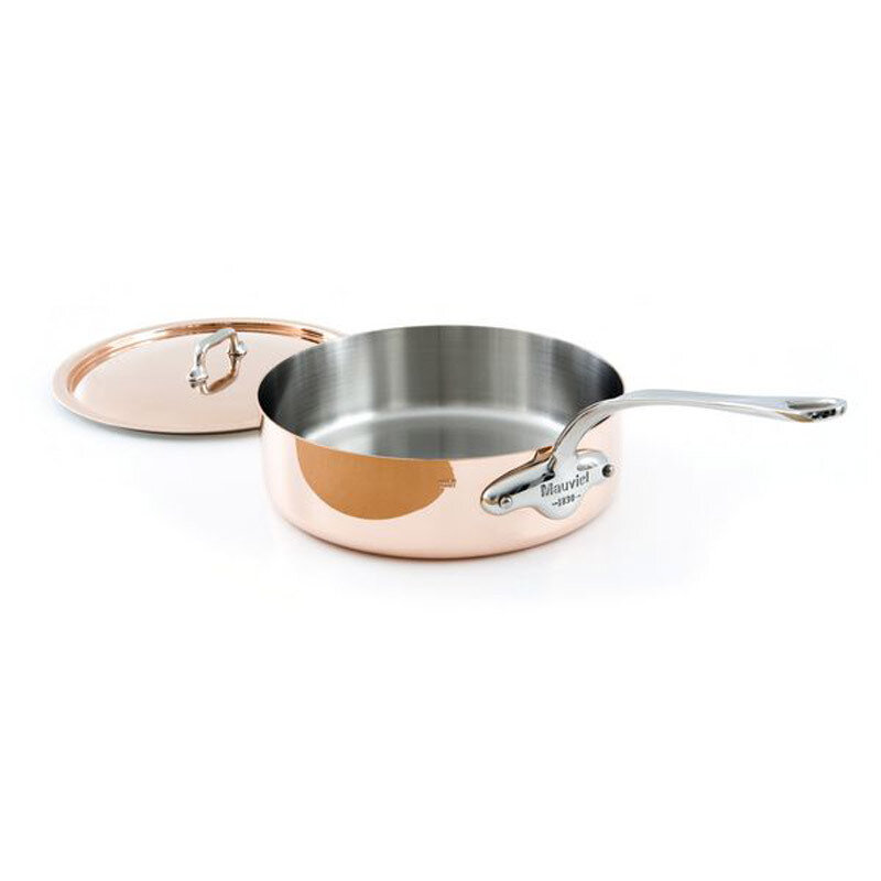 Mauviel M150S Saute Pan with Lid 28cm 11 Inch 5.2 Qt.