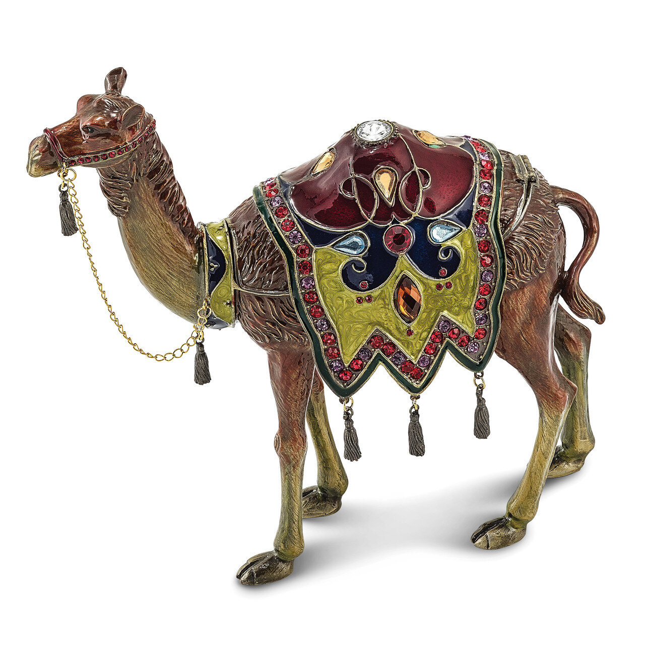 Large Desert Camel Trinket Box Enamel on Pewter by Jere