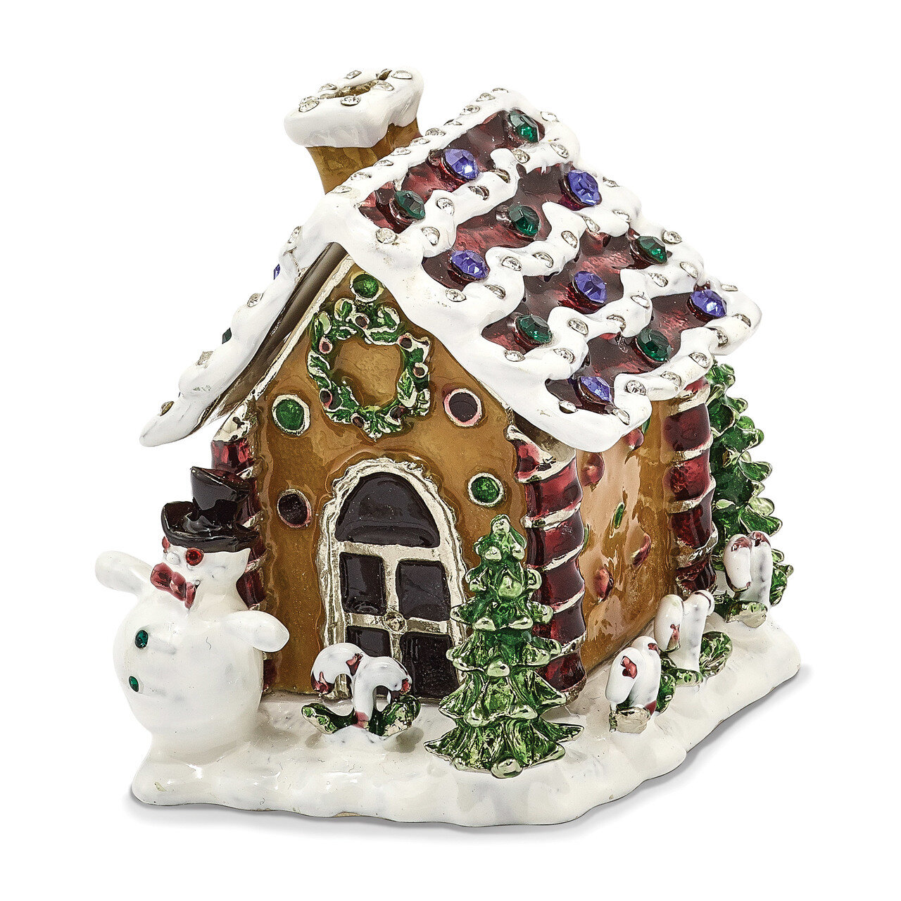 Gingerbread House Trinket Box Enamel on Pewter by Jere
