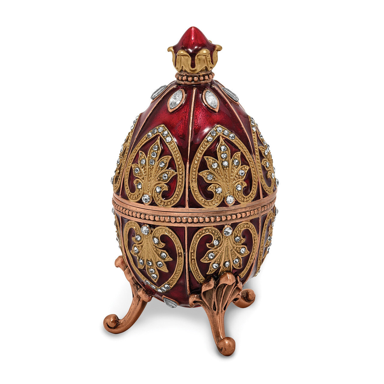 Fantasy Red Musical Egg Enamel on Pewter by Jere