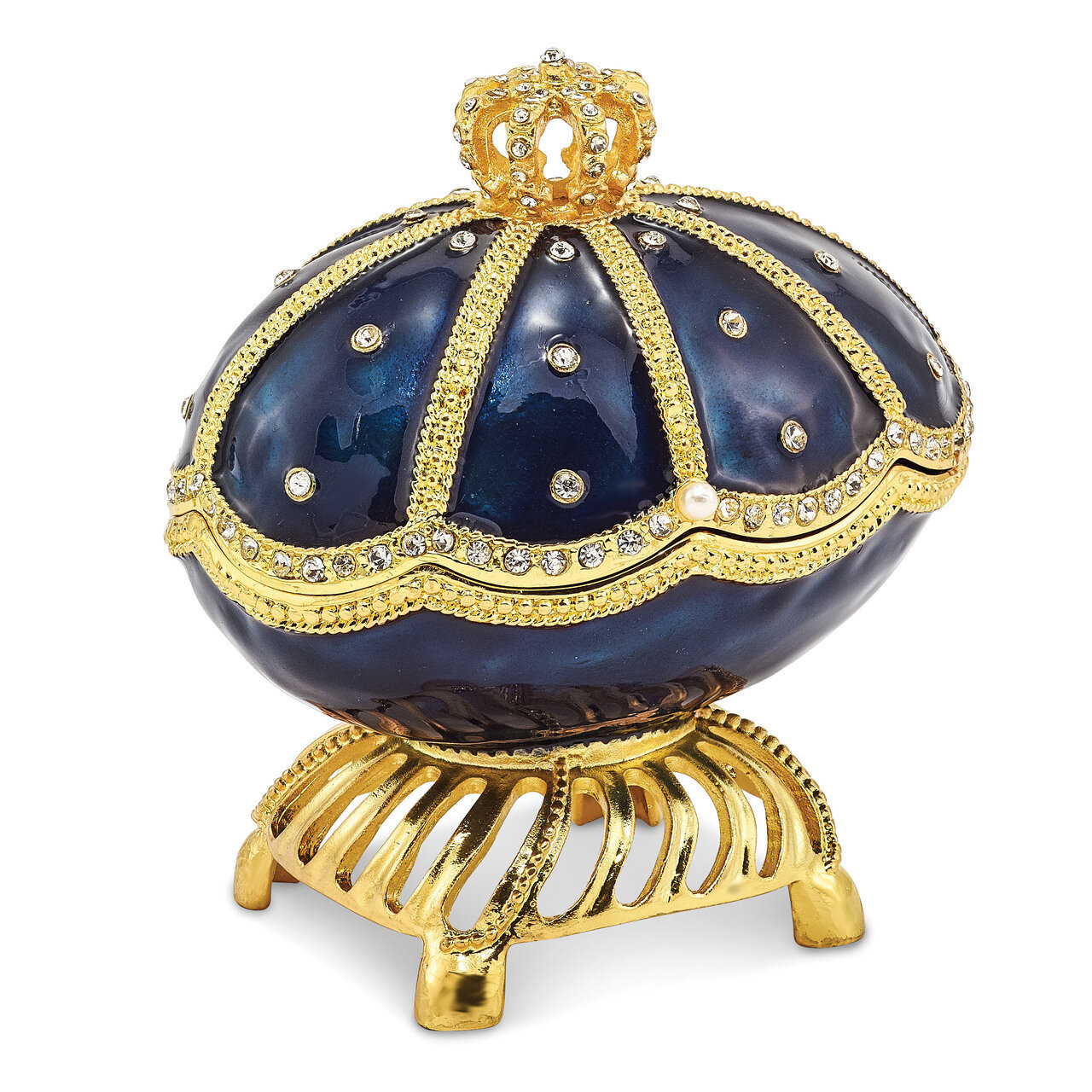 Royal Blue Musical Majestic Egg Enamel on Pewter by Jere