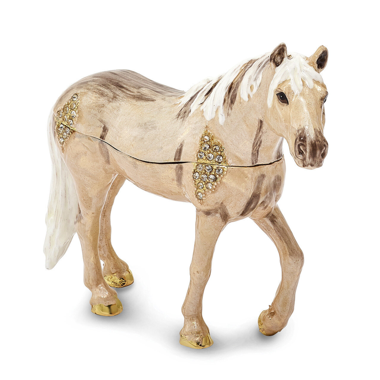 Wild Pony Champagne Trinket Box Enamel on Pewter by Jere