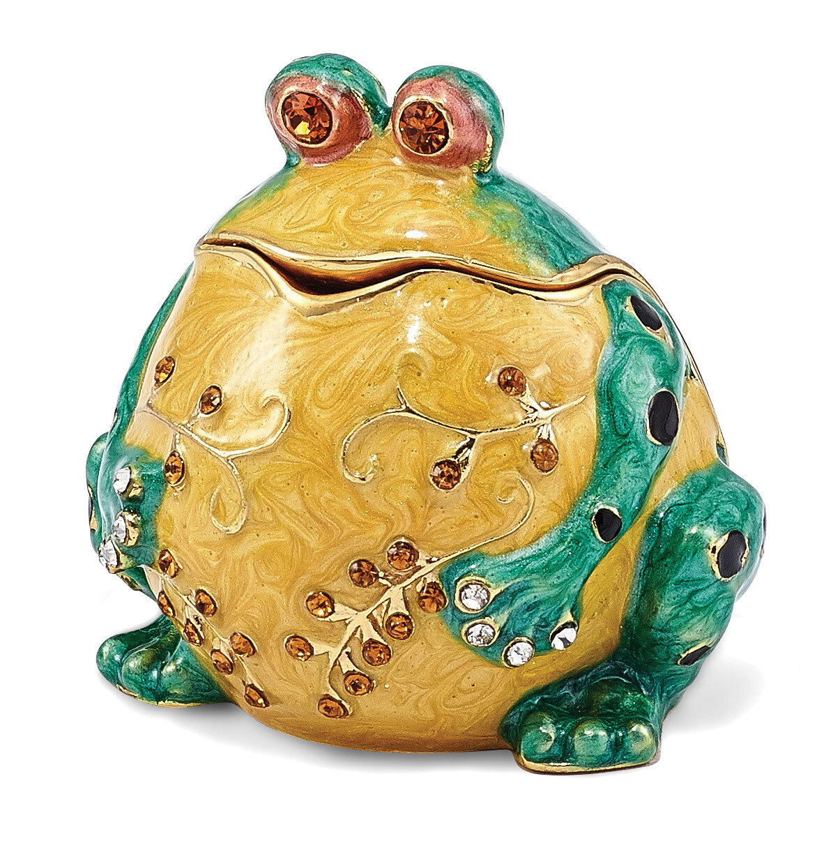Bubba the Bullfrog Trinket Box Enamel on Pewter by Jere