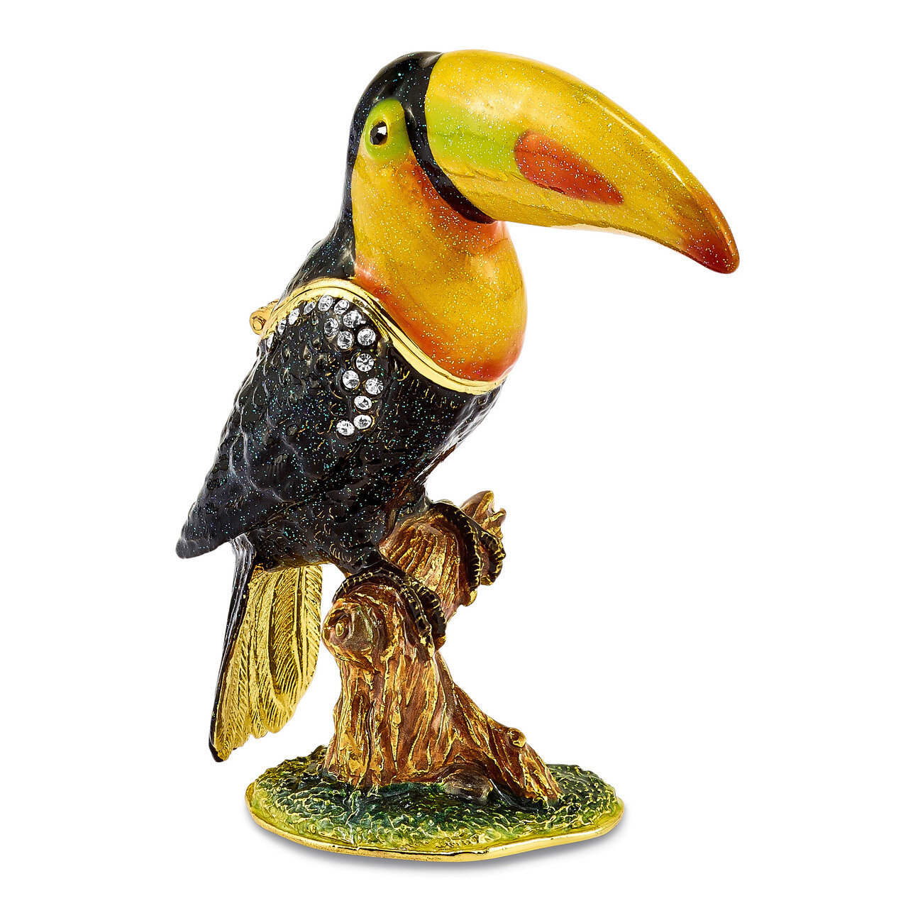 Majestic Toucan Trinket Box Crystal Enameled on Pewter by Jere, MPN: BJ4011, 191101909931