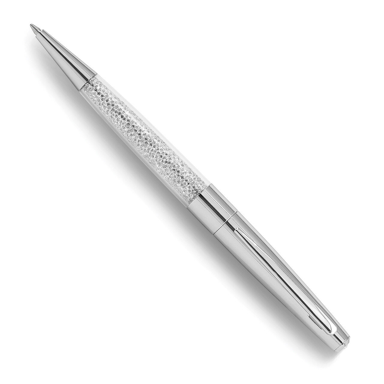 Silver-tone Ballpoint Pen Crystal Filled by Jere