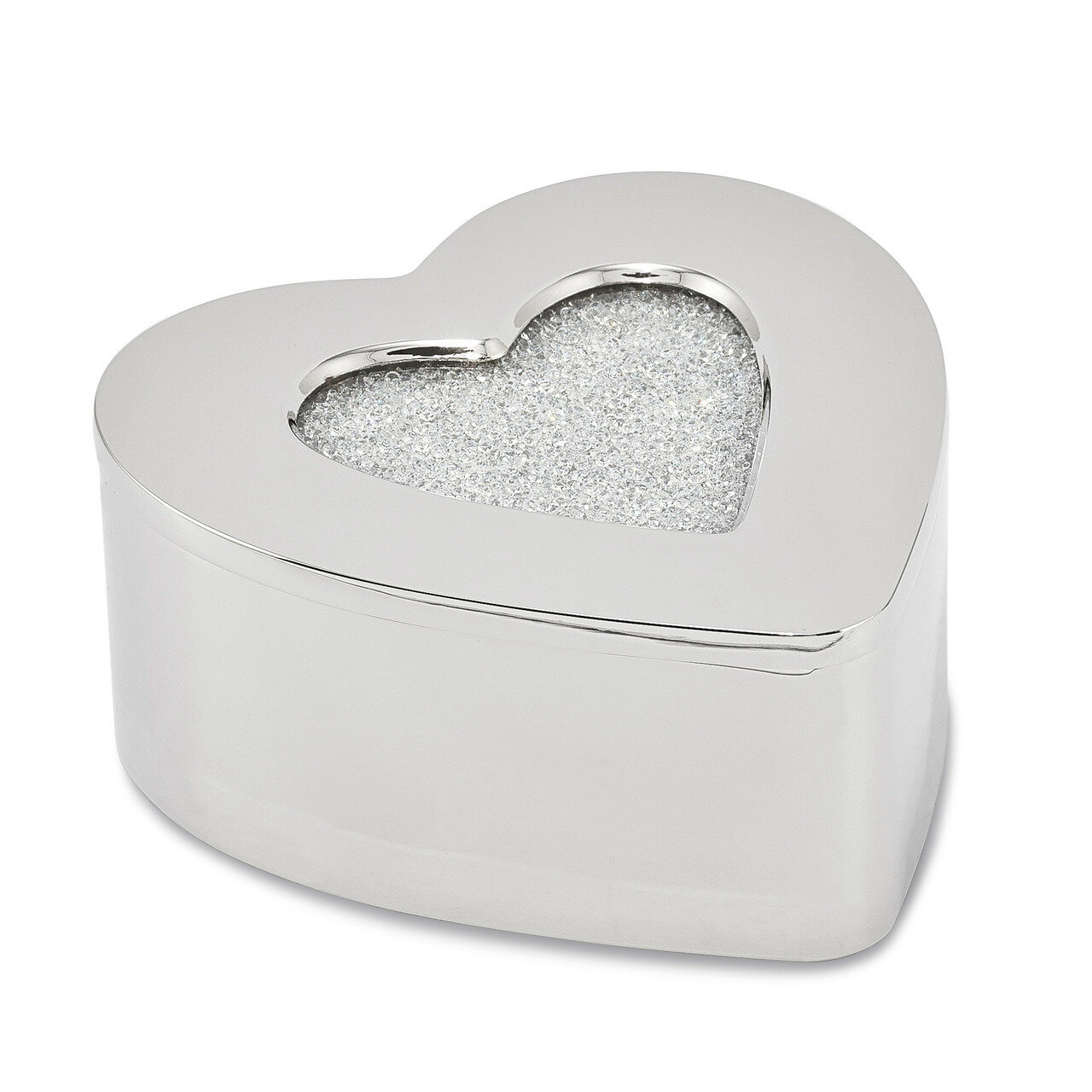 Nickel-plated Heart Lid Jewelry Box Crystal-filled by Jere