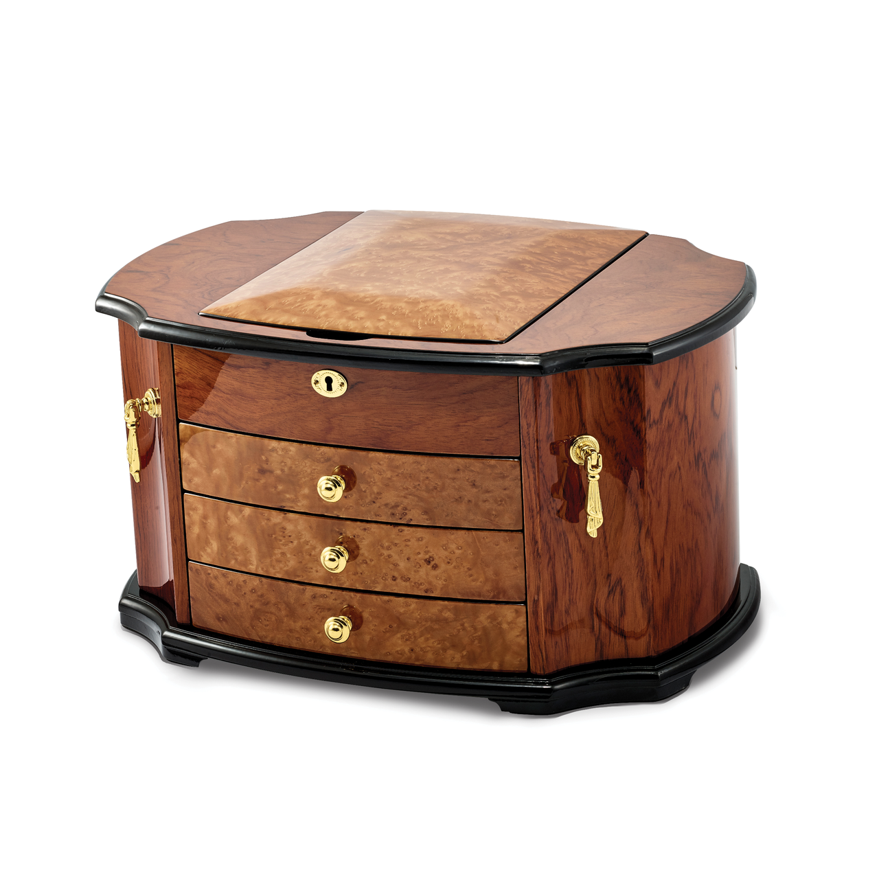 Oak Burl with Natural Mapa Wood Veneer Jewelry Box by Jere