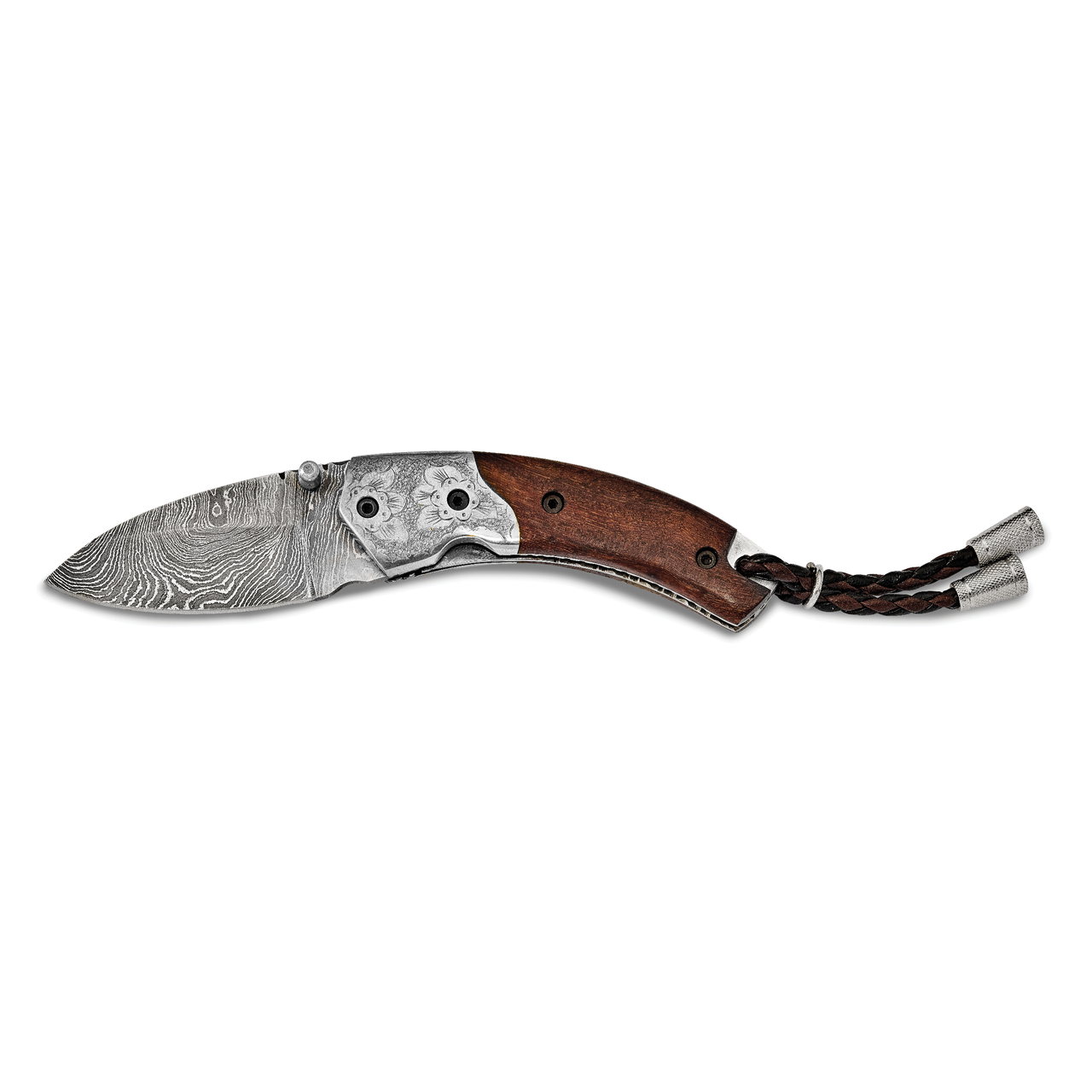 Steel Guard Tali Wood Handle Knife Damascus Steel 256 Layer Folding Blade by Jere