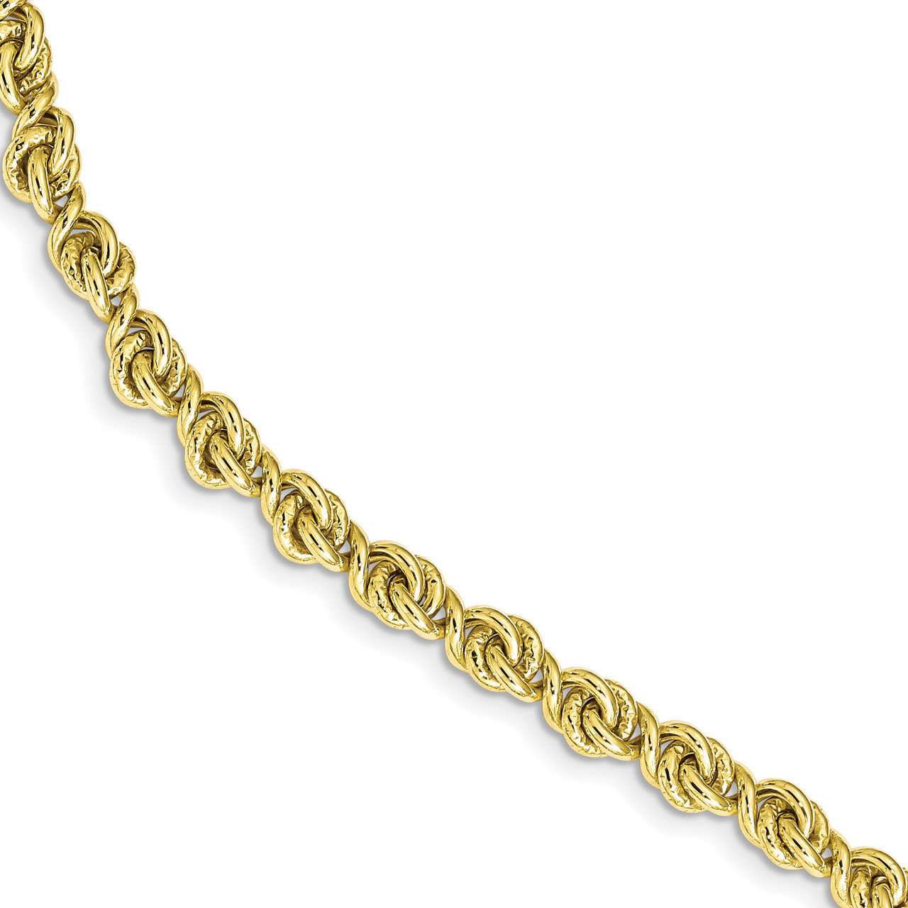 Fancy Link Bracelet 10k Gold Polished HB-10LF577-7.25
