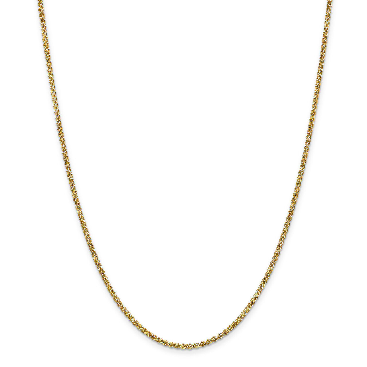 22 Inch 2.1mm Spiga Wheat Chain 14k Gold HB-523-22