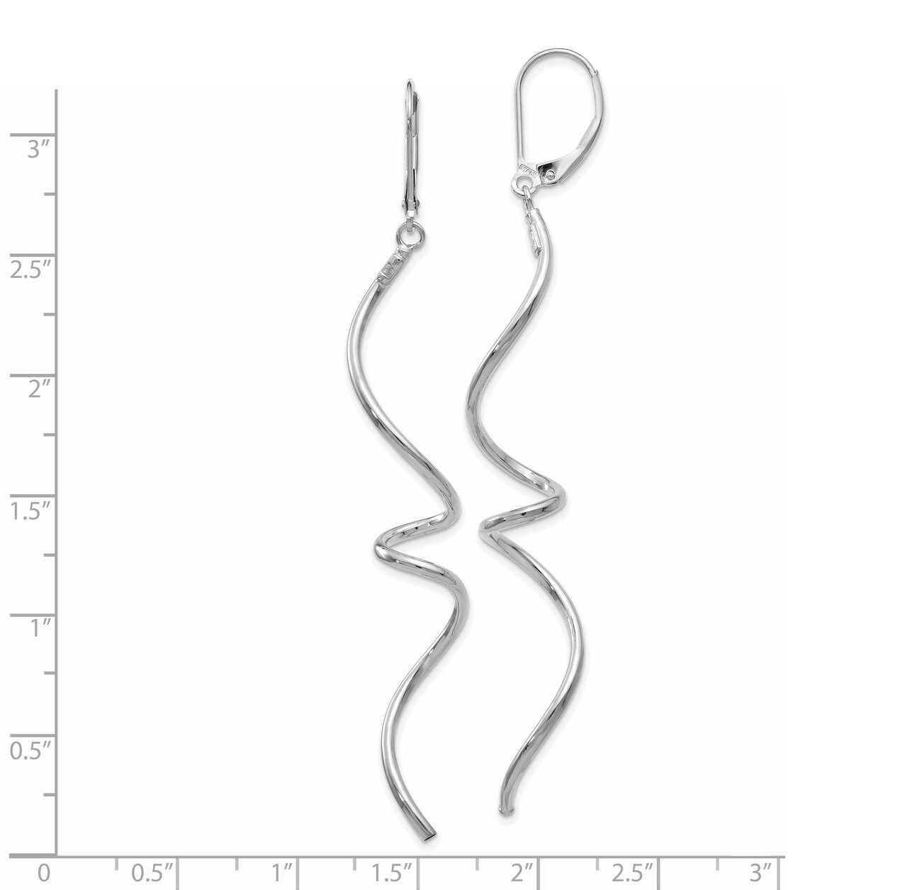 Twisted Dangle Leverback Earrings 14k White Gold HB-LE1685