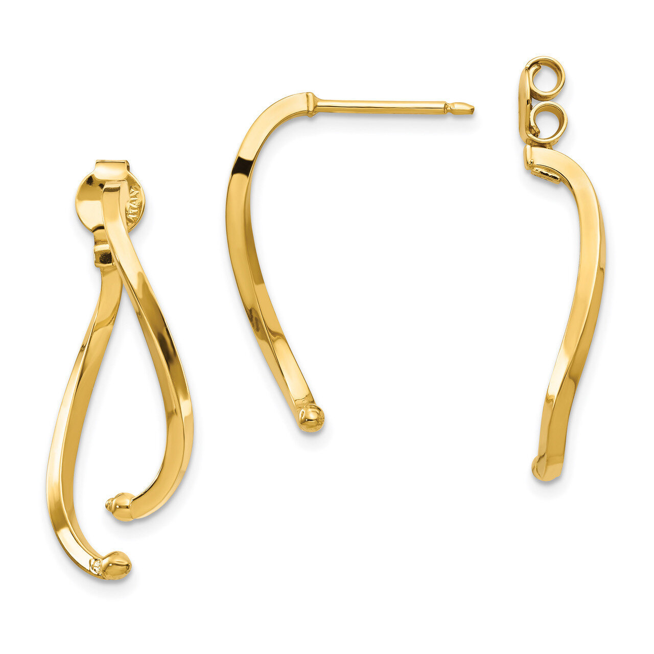 Leslie&#39;s Post Front Back Earrings 14k Polished Gold HB-LE1795, MPN: LE1795,