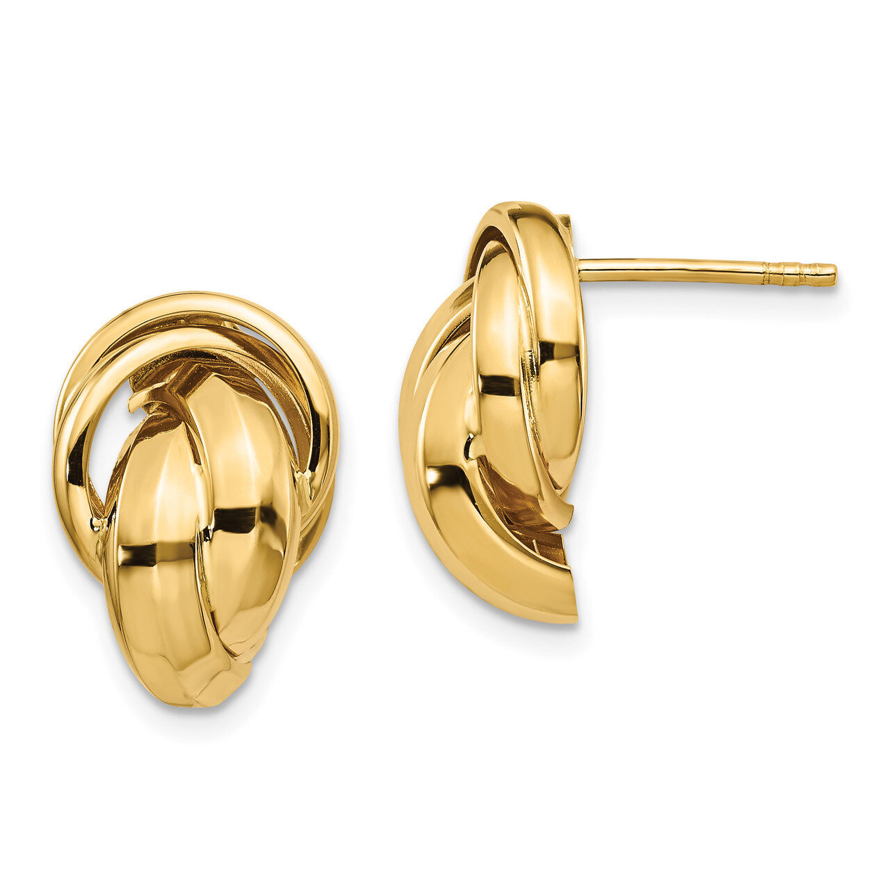 Post Earrings 14k Gold Polished Twisted HB-LE1809