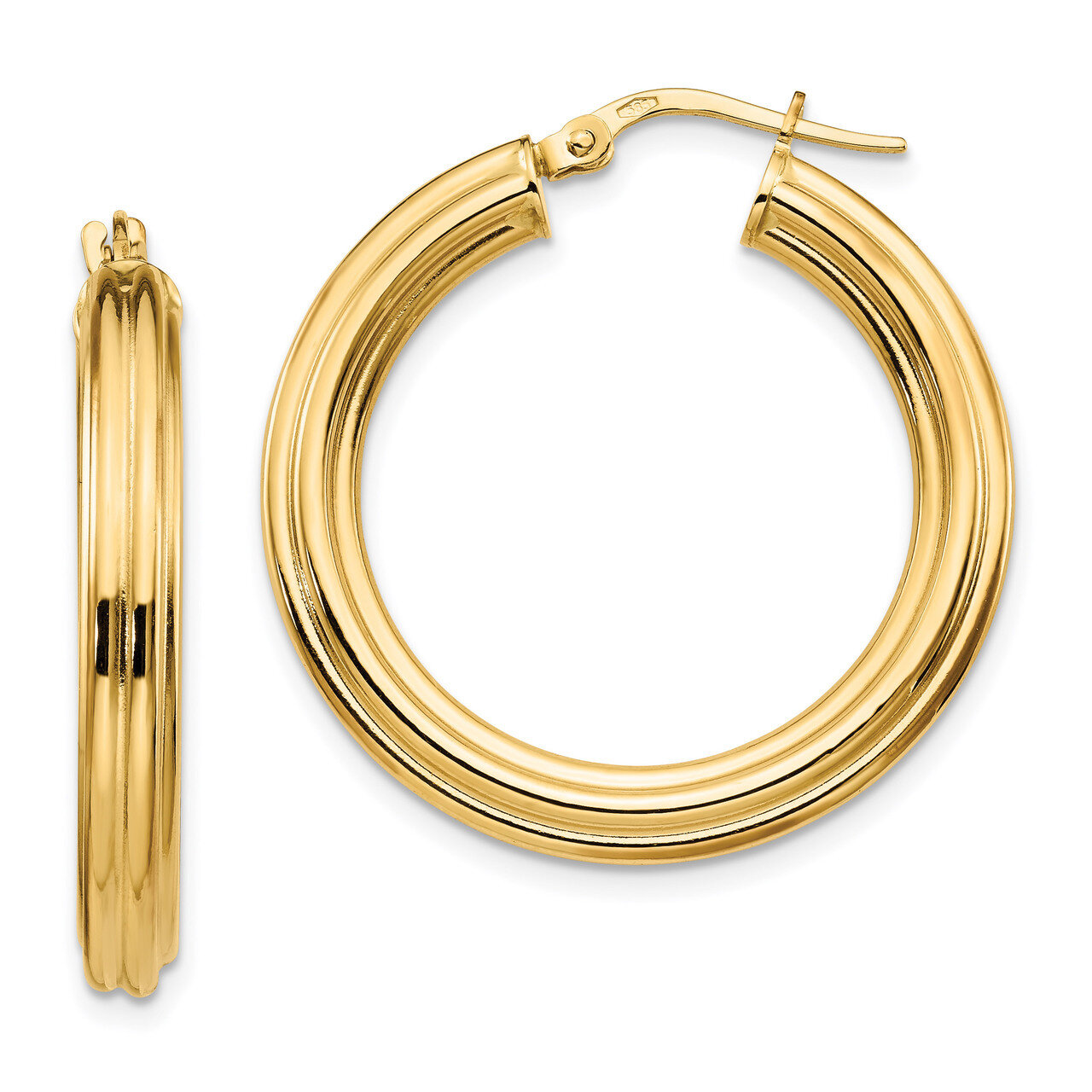 Leslie&#39;s Tube Hoop Earrings 14k Polished Gold HB-LE1811, MPN: LE1811, 886774128306