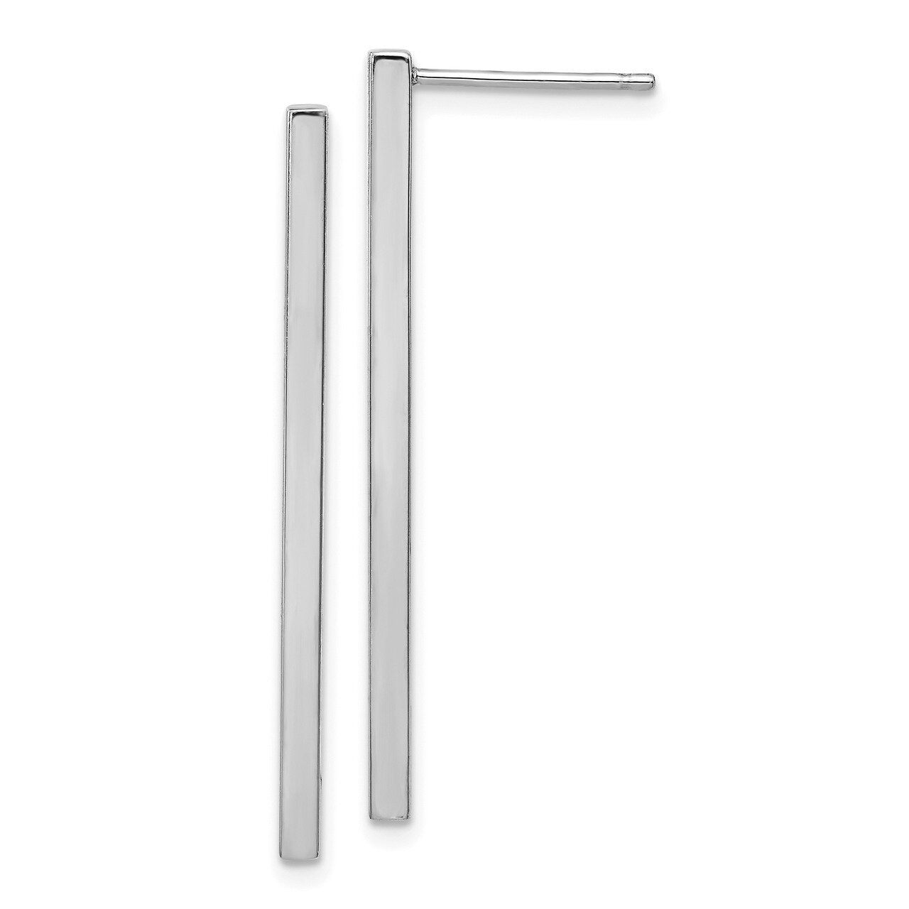 Post Dangle Bar Earrings 14k Polished White Gold HB-LE1822W