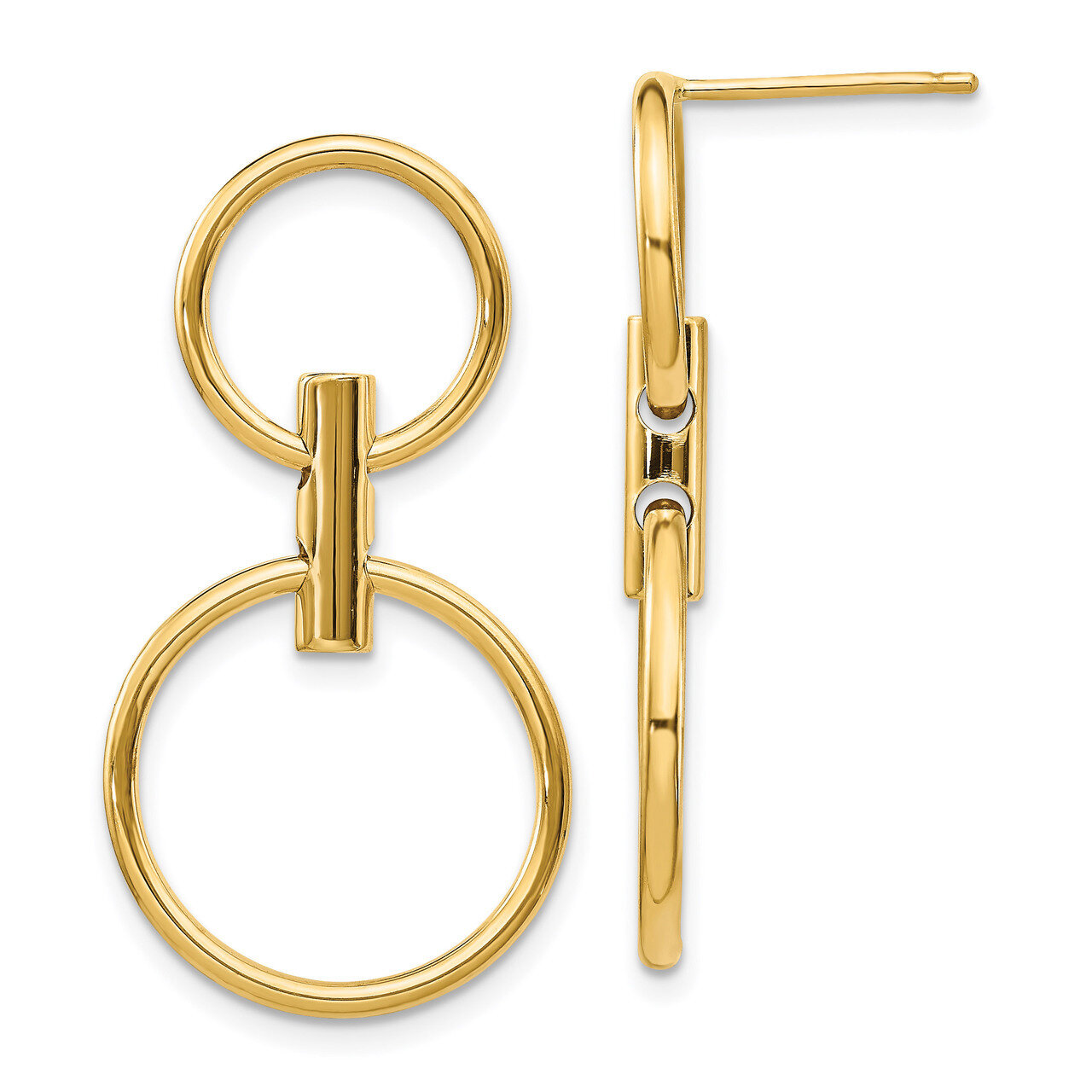 Leslie&#39;s Dangle Circles Post Earrings 14k Polished Gold HB-LE1823, MPN: LE1823, 191101736469