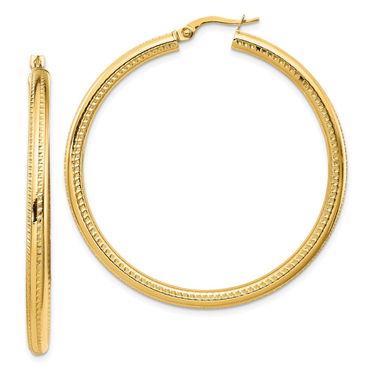 Fancy Hoop Earrings 14k Gold HB-LE1848