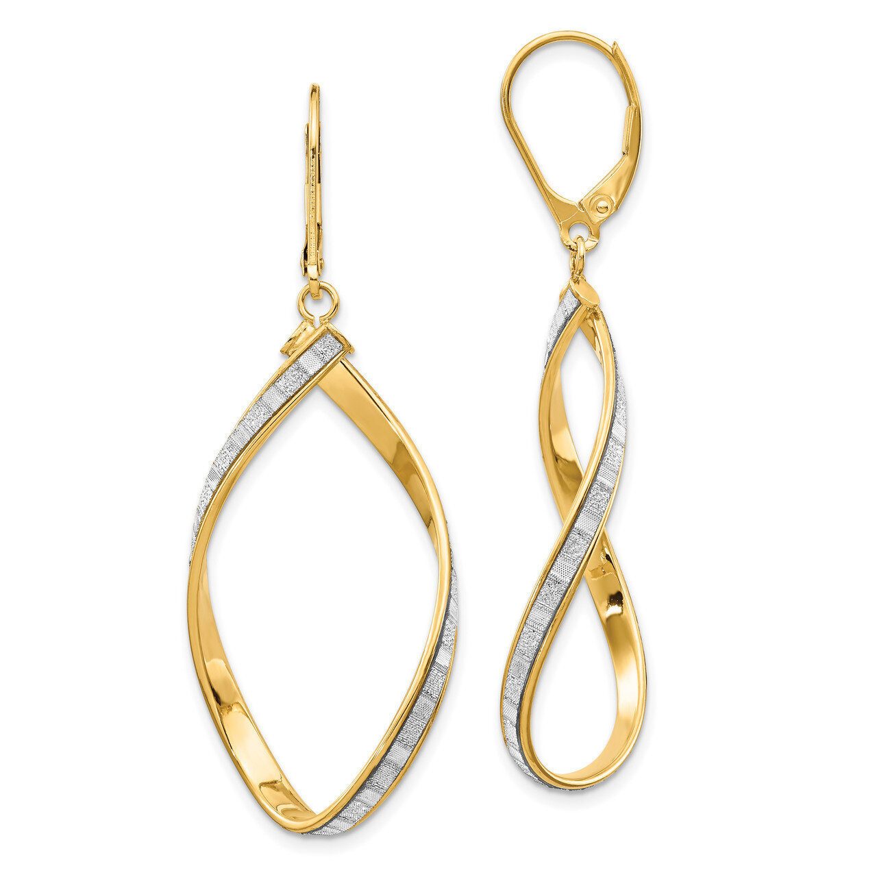 Leslie&#39;s Glimmer Infused Twisted Leverback Earrings 14k Gold HB-LE1852, MPN: LE1852, 886774128436