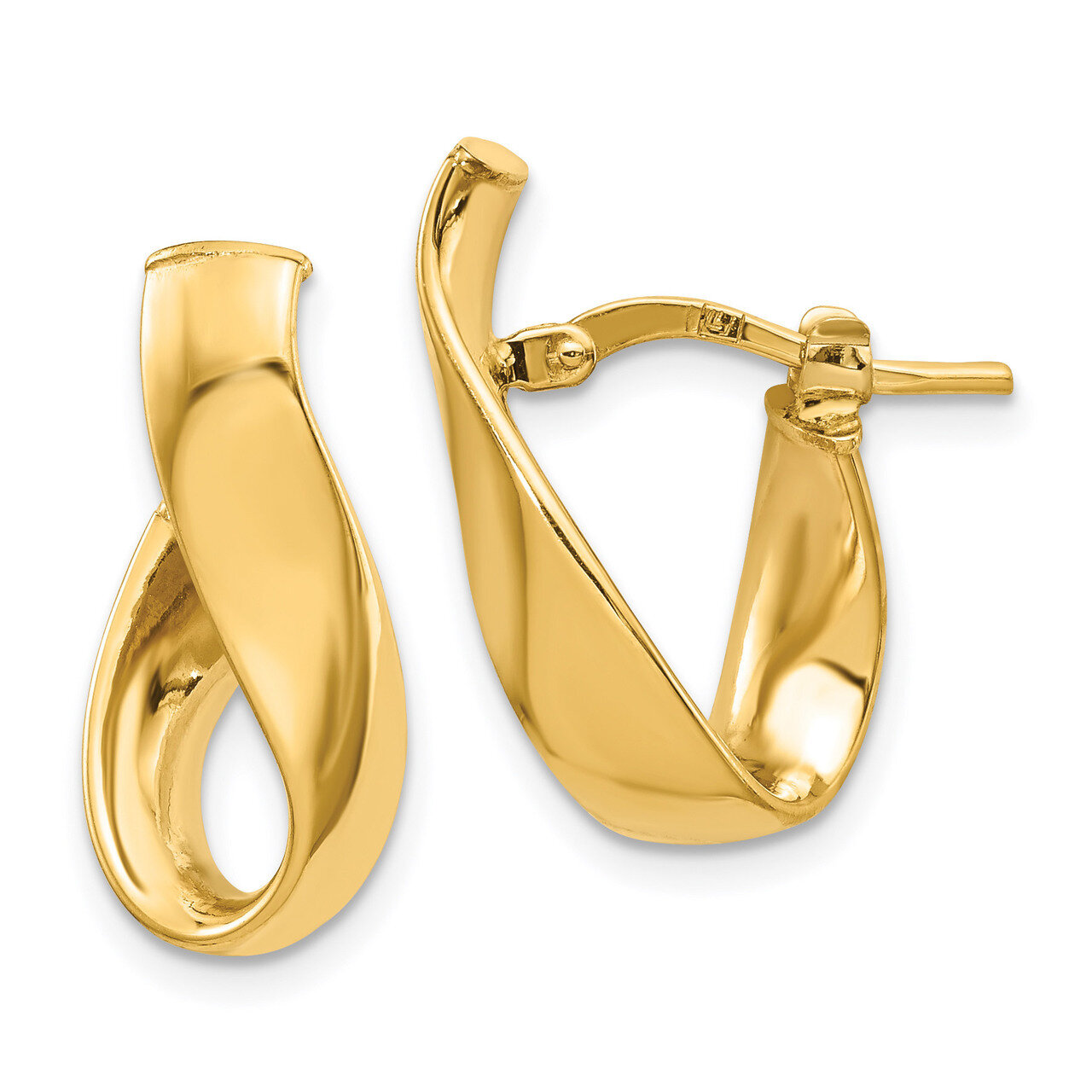 Leslie&#39;s 5mm Omega Back Hoop Earrings 14k Gold High Polished HB-LE1881, MPN: LE1881, 191101737305