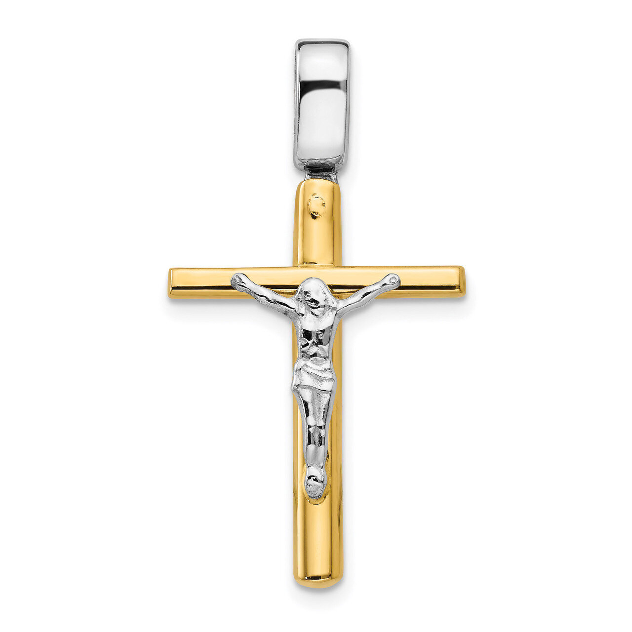 Leslie&#39;s Polished Crucifix Cross Pendant 14k Two-tone Gold HB-LF1163, MPN: LF1163, 883957463155