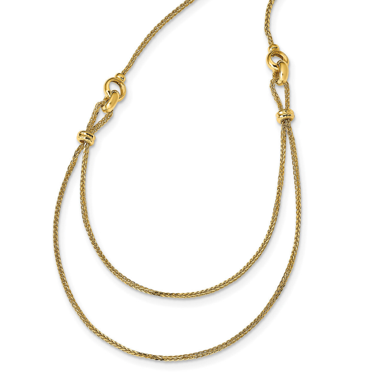 Leslie&#39;s 2 Layer Diamond-cut Beaded Necklace 14k Polished Gold HB-LF1176-17, MPN: LF1176-17, 191101…